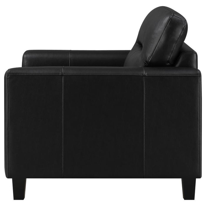 Scotland - Faux Leather Upholstered Track Arm Chair - Simple Home Plus