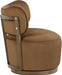 Elara - Velvet Upholstered Swivel Accent Chair - Stained Brown - Simple Home Plus
