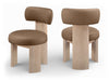 Atelier - Vegan Leather Upholstered Dining Chair (Set of 2) - Painted Natural Frame - Simple Home Plus