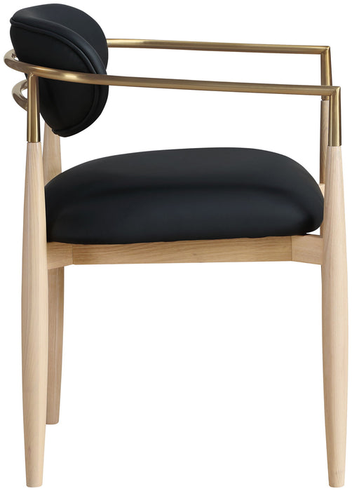 Riccio - Dining Arm Chair (Set of 2) - Natural And Gold Frame - Simple Home Plus