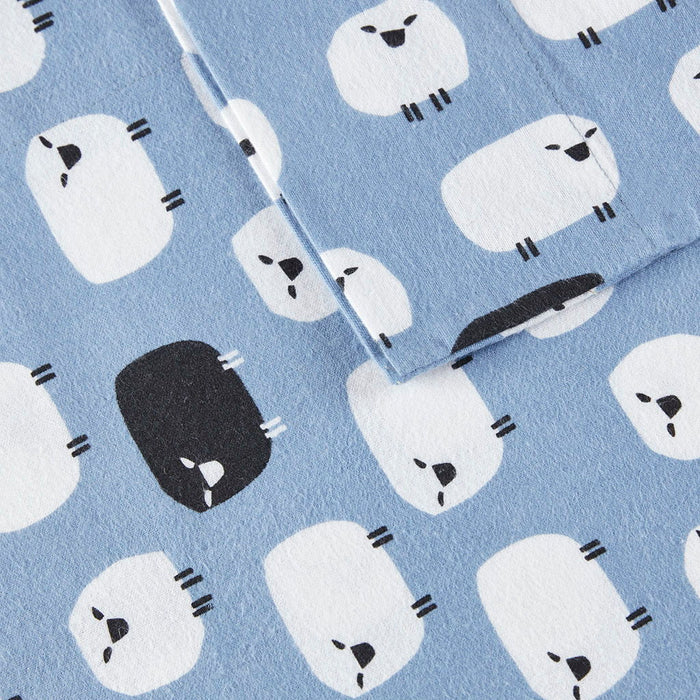 Flannel - King Sheet Set - Blue Sheep - Simple Home Plus