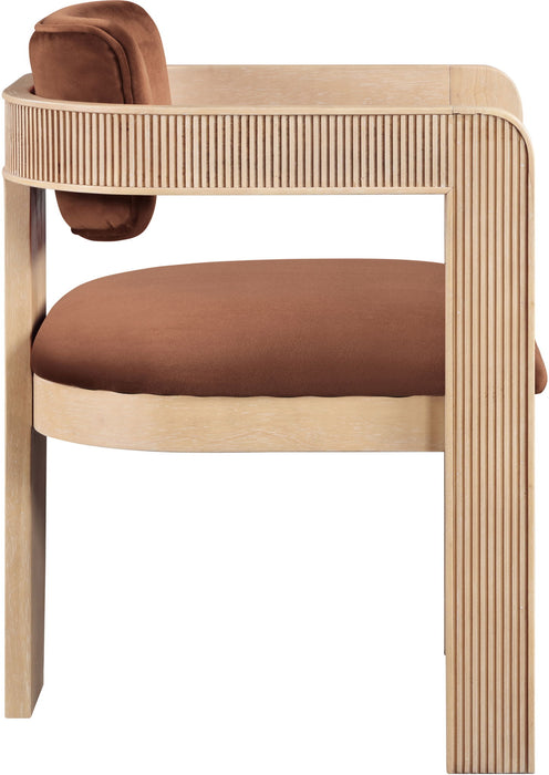 Sacha - Velvet Dining Chair With Natural Base (Set of 2) - Simple Home Plus