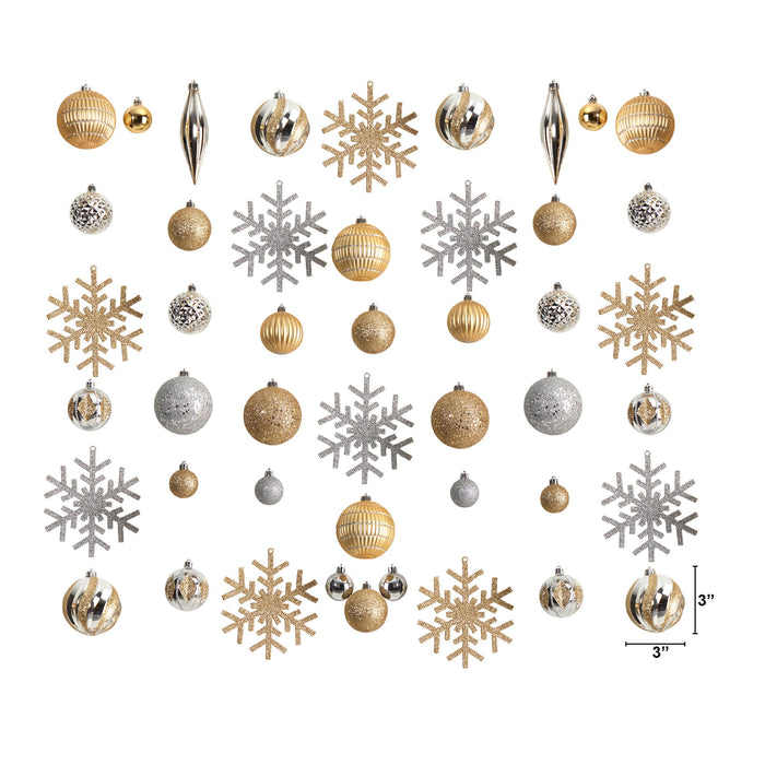 60 pcs Shatterproof Ornament Set