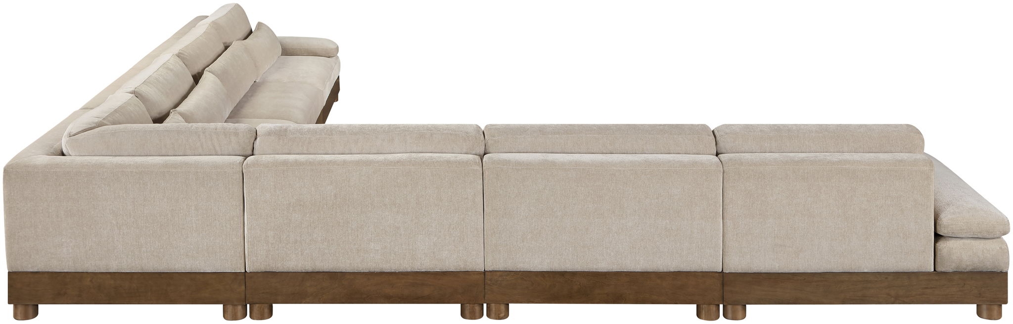 Turin - Chenille Fabric Upholstered Modular Sectional - Taupe - Simple Home Plus