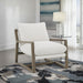 Geneva - Boucle Upholstered Wood Arm Accent Chair - Sand - Simple Home Plus
