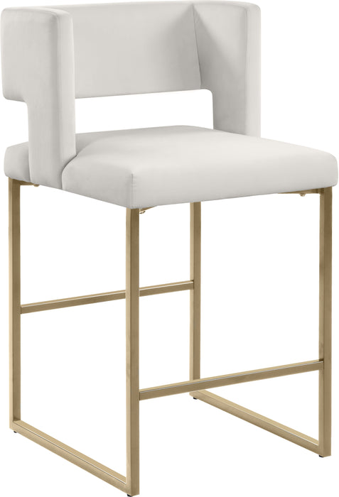Caleb - Counter Stool with Gold Legs (Set of 2) - Simple Home Plus