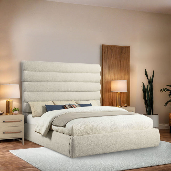 Adam - Boucle Fabric Bed With 70.5" Headboard - Simple Home Plus