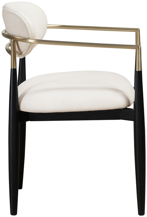 Riccio - Faux Leather Dining Arm Chair (Set of 2) - Black And Gold Frame - Simple Home Plus