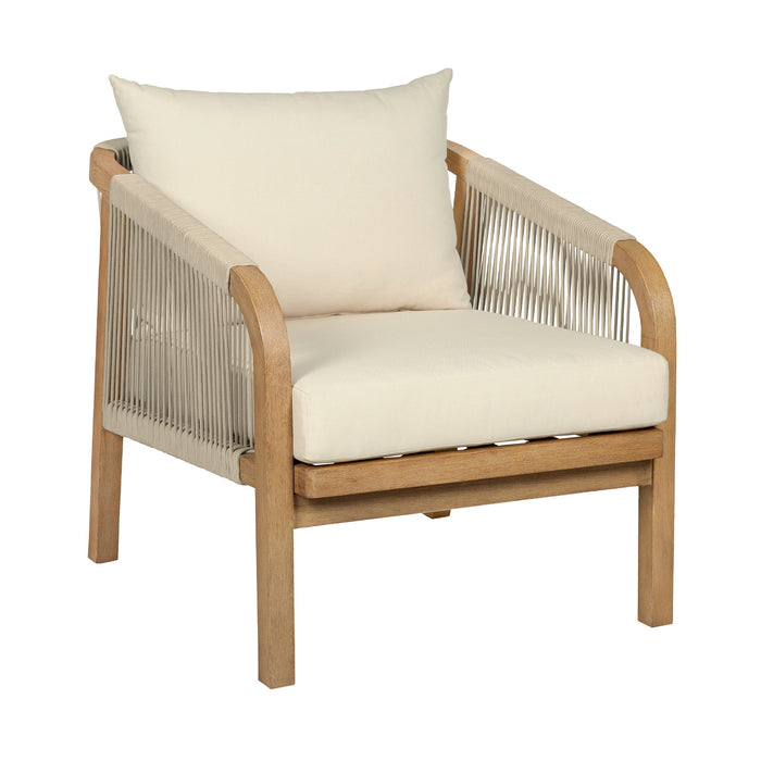 Cypress - Outdoor Patio Chair - Blonde Eucalyptus / Ivory - Simple Home Plus