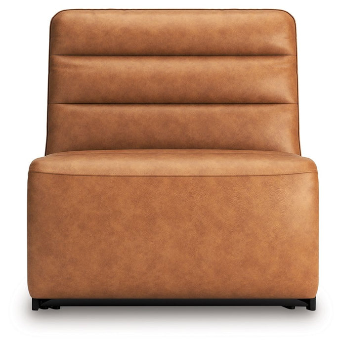 Modero - 5-Piece Power Reclining Sectional With 2 Armless Power Recliners - Toffee - Simple Home Plus