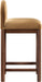 Conrad - Velvet Counter Stool With Brown Legs - Simple Home Plus
