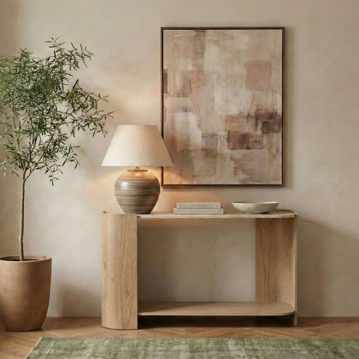 Calabria - Marble And Oak Wood Table - Simple Home Plus