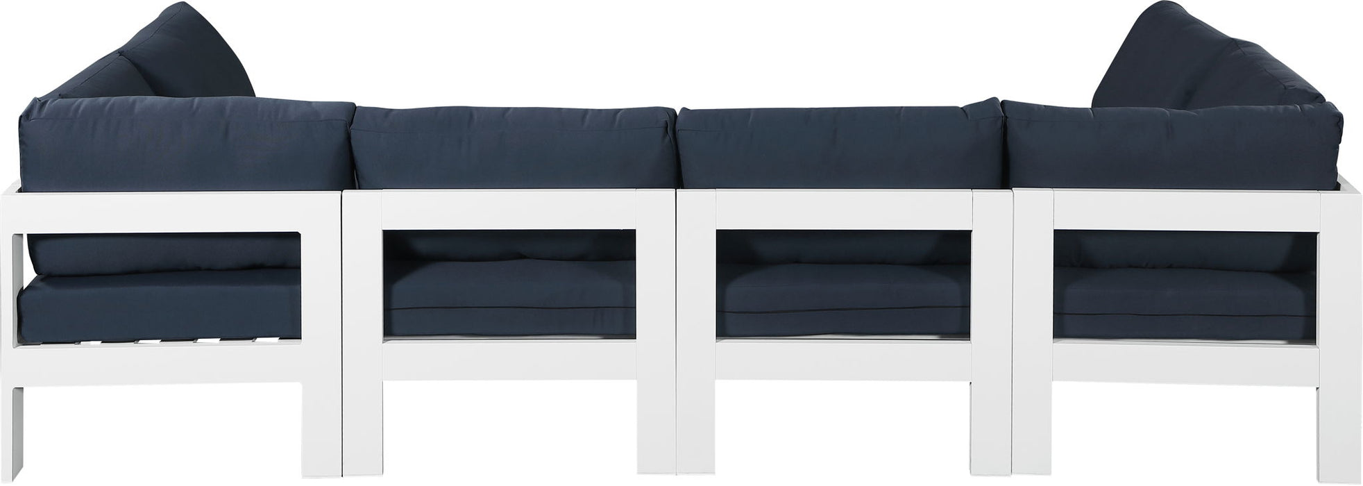Nizuc - Outdoor Patio 6 Piece Modular Sectional With White Frame - Simple Home Plus