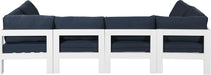 Nizuc - Outdoor Patio 6 Piece Modular Sectional With White Frame - Simple Home Plus