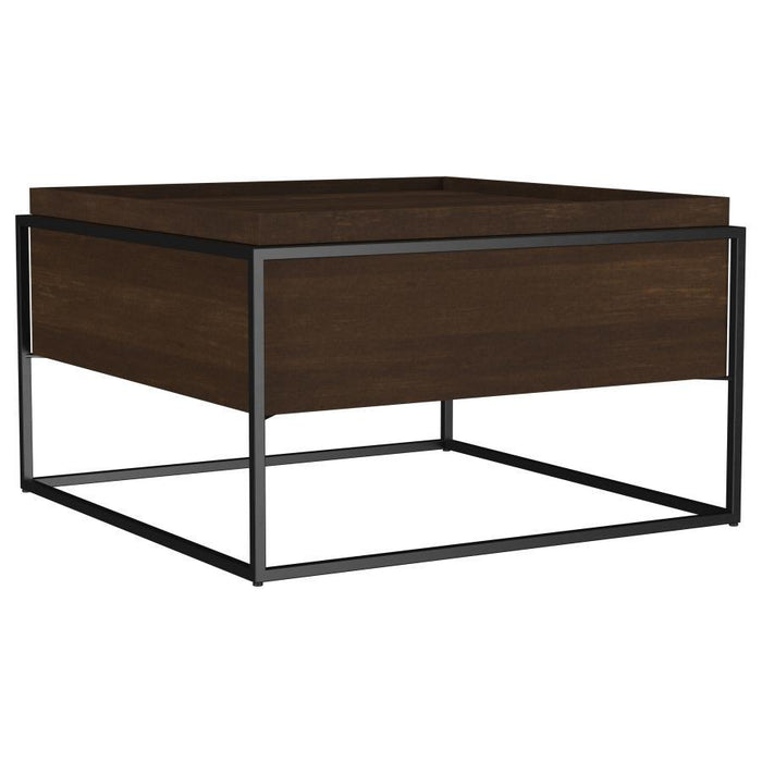 Fulton - Square - Mango Wood Coffee Table - Dark Brown - Simple Home Plus