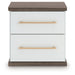 Kendanport - Brown / White - Two Drawer Night Stand - Simple Home Plus