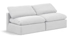 Indulge - Linen 2 Seat Modular Armless Sofa - White - Simple Home Plus
