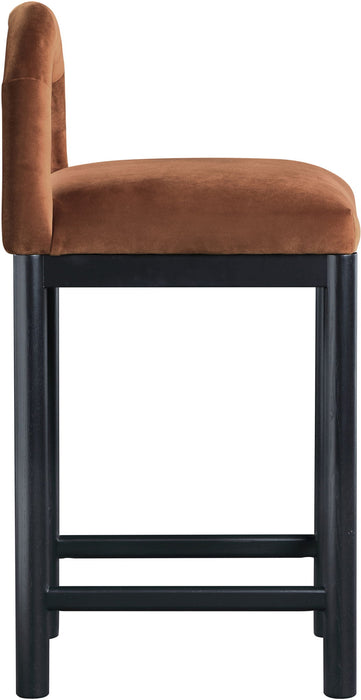 Conrad - Velvet Counter Stool With Black Legs - Simple Home Plus