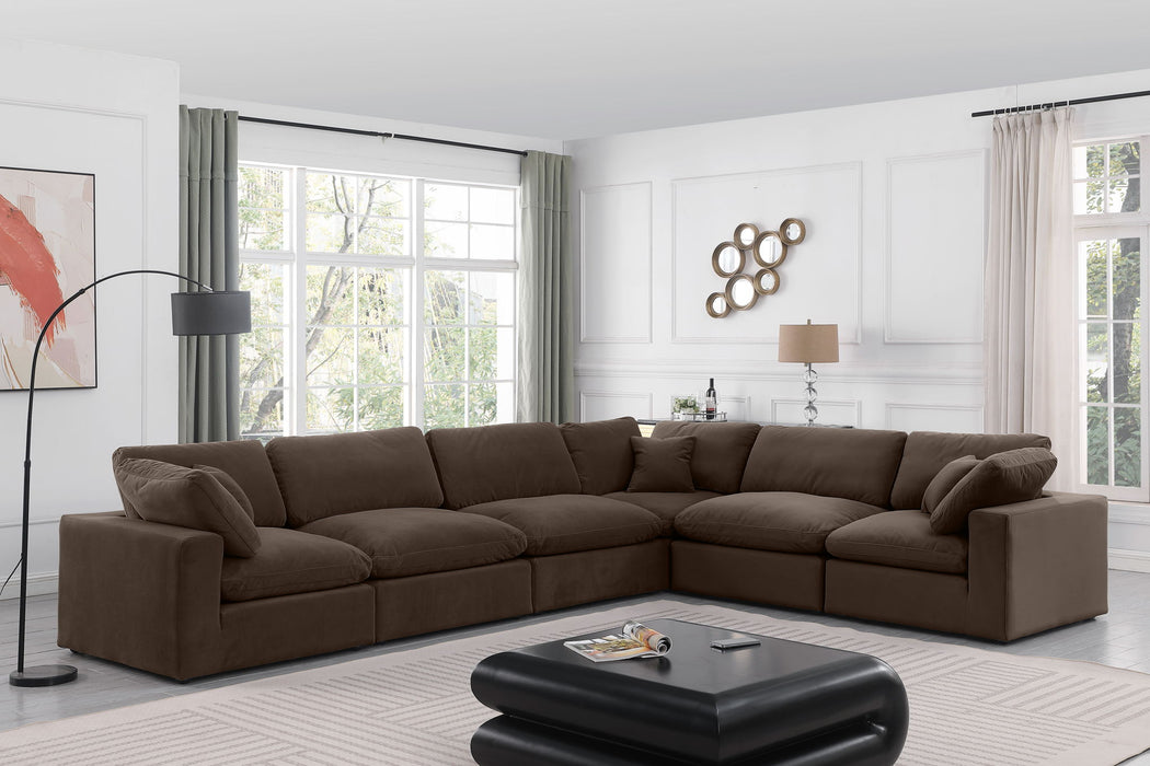 Comfy - 6 Piece Velvet Modular Corner Sectional - Simple Home Plus