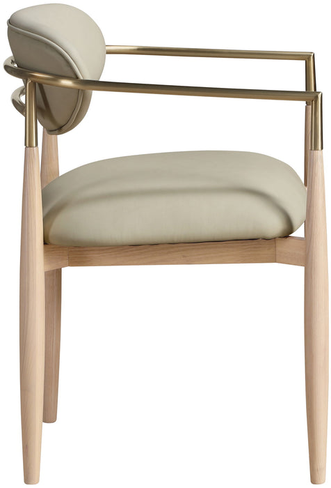 Riccio - Dining Arm Chair (Set of 2) - Natural And Gold Frame - Simple Home Plus