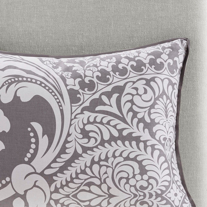Vienna - Queen 7 Piece Printed Comforter Set - Gray - Simple Home Plus