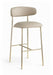 Lupita - Vegan Leather Upholstered Bar Stool With Brushed Gold Frame (Set of 2) - Simple Home Plus