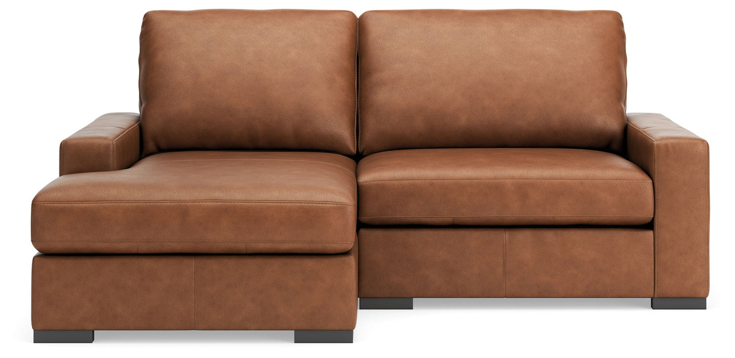 Calden - 2-Piece Sectional With LAF Corner Chaise - Caramel - Simple Home Plus