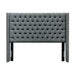 Amelia - Upholstered Wingback Headboard With Button Tufting & Nailhead Trim Woven - Dark Gray - Simple Home Plus