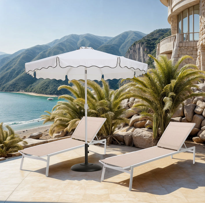Amalfi - Patio Umbrella - Black Base / White Pole - Simple Home Plus