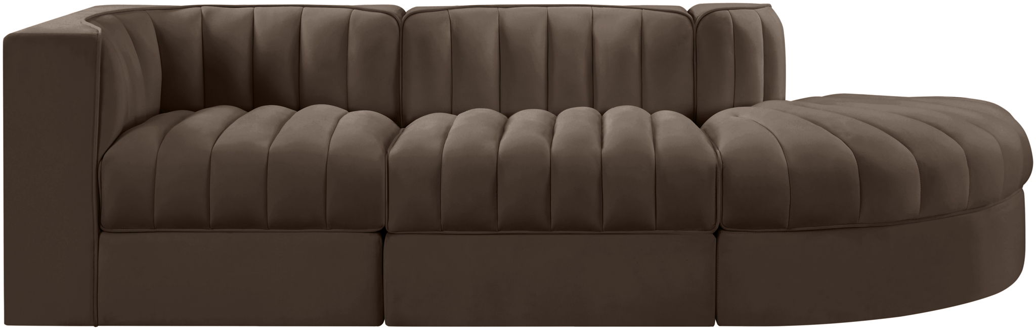 Rummi - Velvet Performance Fabric Upholstered 3 Piece Modular Sectional - Simple Home Plus