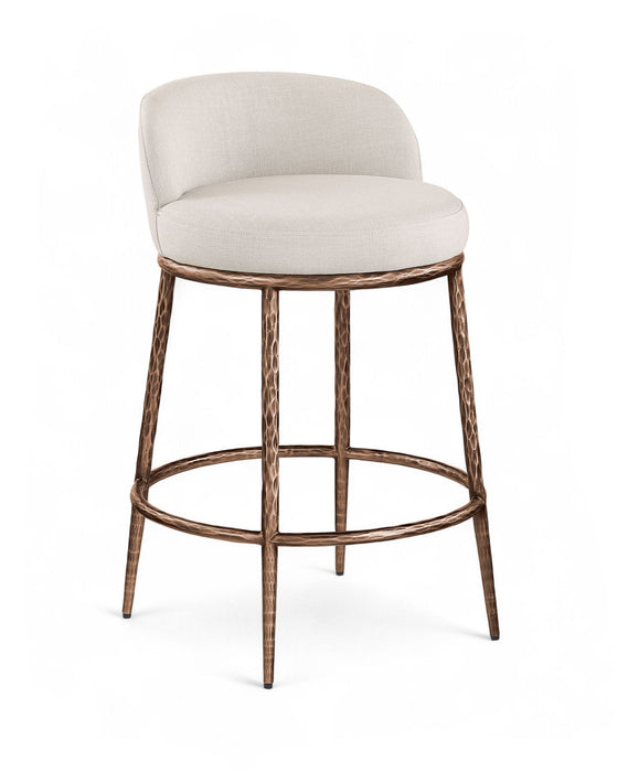 Ferro - Upholstered Counter Stool With Brushed Bronze Base - Simple Home Plus