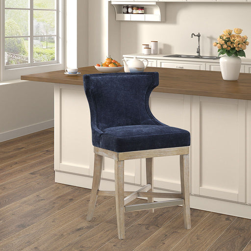 Carson - Counter Stool With Swivel Seat - Navy - Simple Home Plus