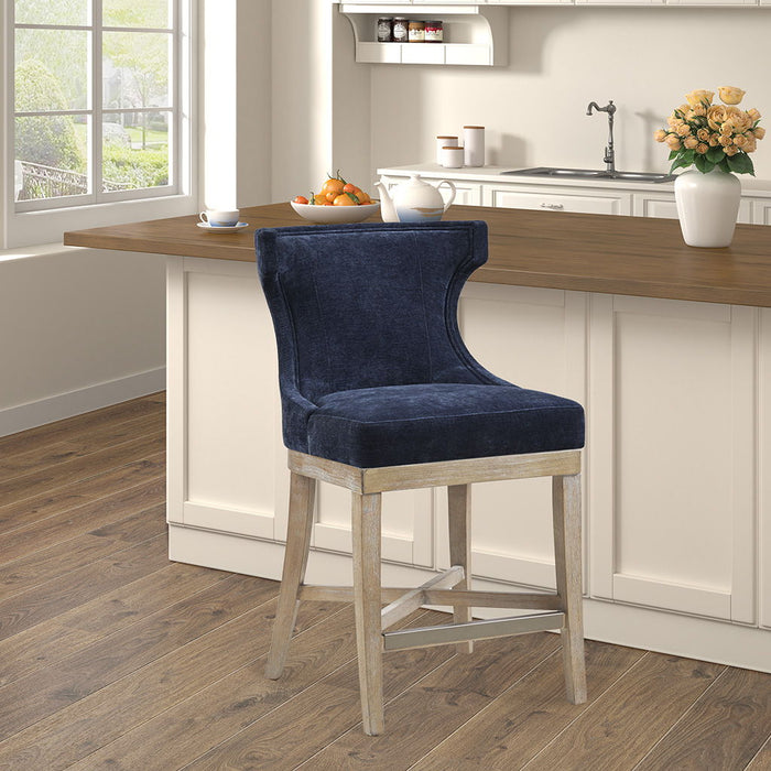 Carson - Counter Stool With Swivel Seat - Navy - Simple Home Plus