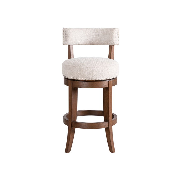 Mystic - Solid Wood Upholstered 26" Counter Height Swivel Barstool - Simple Home Plus