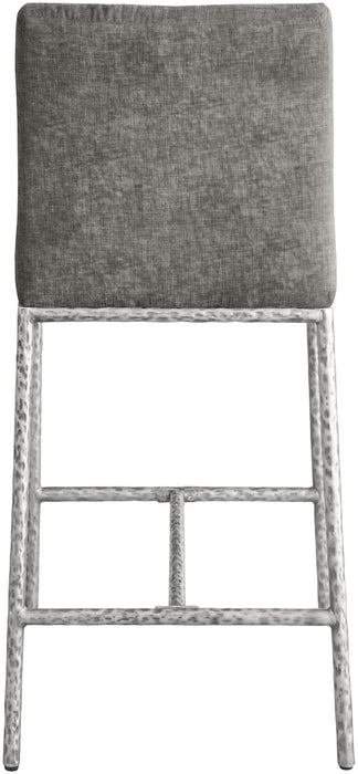Reeves - Chenille Fabric Upholstered Counter Stool (Set of 2) - Silver Base - Simple Home Plus