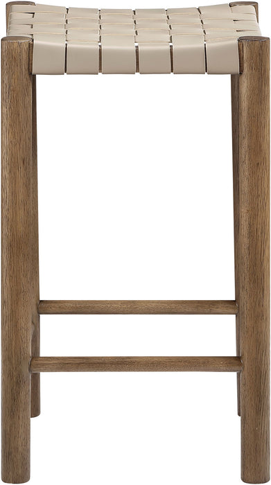 Entwine - Vegan Leather Upholstered Backless Counter Stool - Painted Brown - Simple Home Plus