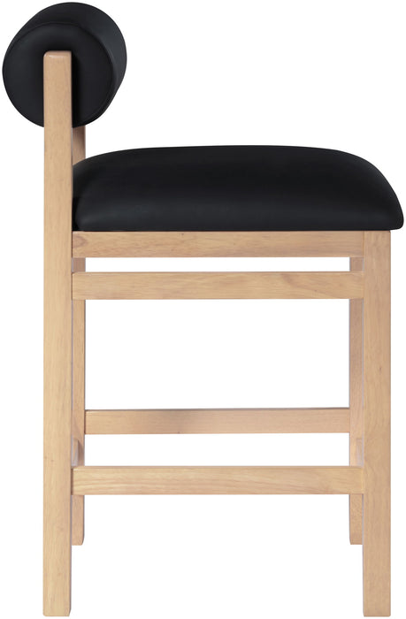 Roundhill - Faux Leather Counter Stool - Natural Frame - Simple Home Plus