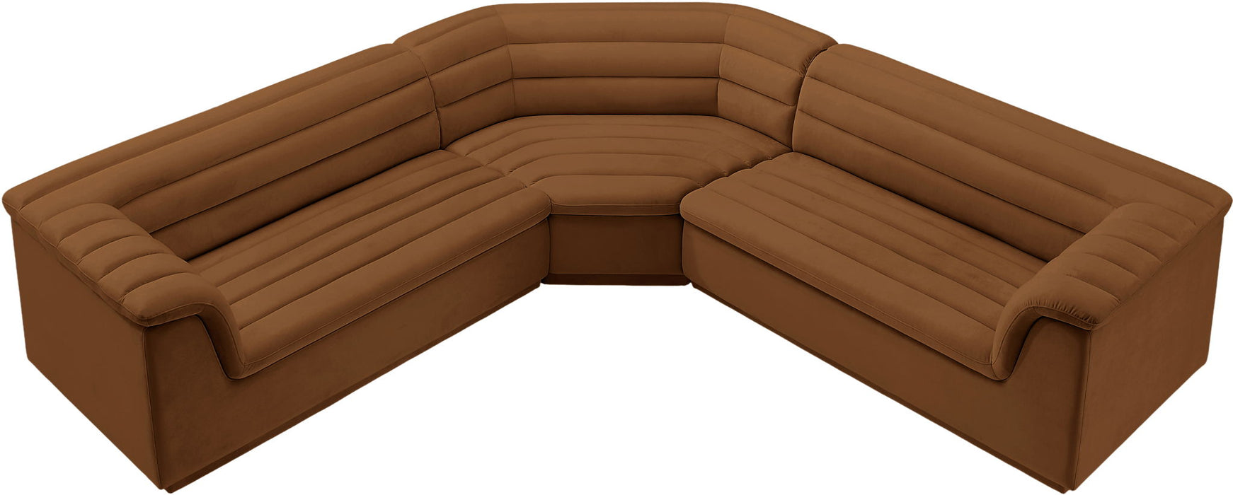 Cascade - Velvet Modular Sectional - Saddle - Simple Home Plus