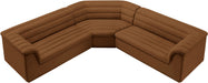 Cascade - Velvet Modular Sectional - Saddle - Simple Home Plus