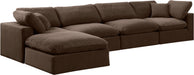 Comfy - 5 Piece Velvet Modular Sectional With Chaise - Simple Home Plus