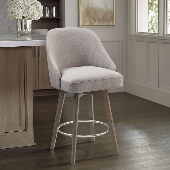 Pearce - Counter Stool With Swivel Seat - Gray - Simple Home Plus
