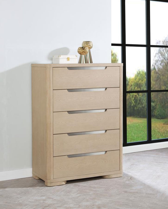 Ladera - 5-Drawer Bedroom Chest Of Drawers - Light Elm - Simple Home Plus