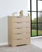 Ladera - 5-Drawer Bedroom Chest Of Drawers - Light Elm - Simple Home Plus
