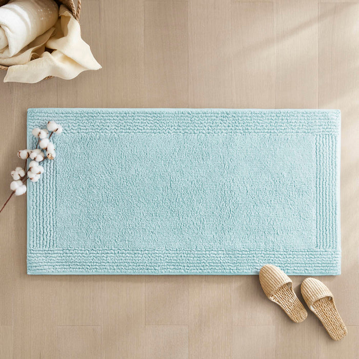 Splendor - 24" x 36" Tufted Reversible Bath Rug - Blue - Simple Home Plus