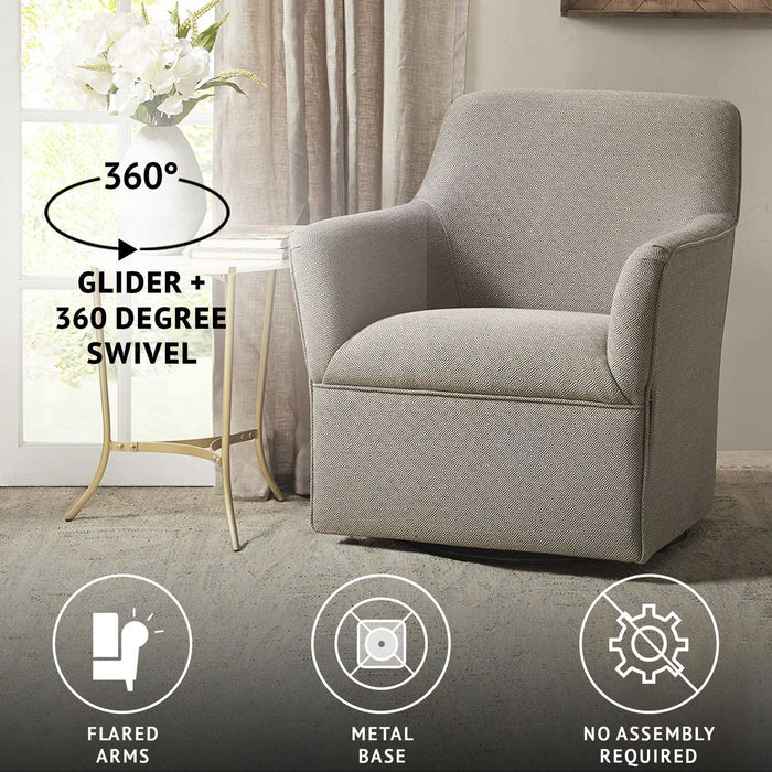 Augustine - Swivel Glider Chair - Gray / Taupe - Simple Home Plus
