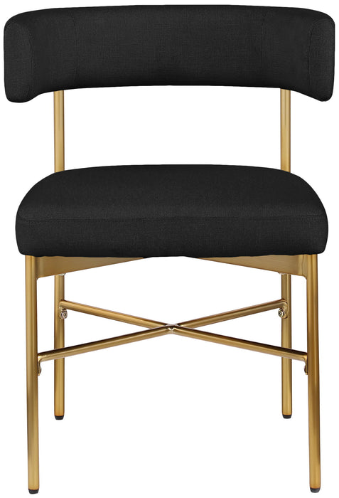 Rivage - Durable Dining Chair With Gold Frame (Set of 2) - Simple Home Plus
