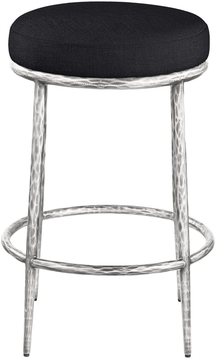 Ferro - Upholstered Backless Counter Stool With Brushed Silver Base - Simple Home Plus