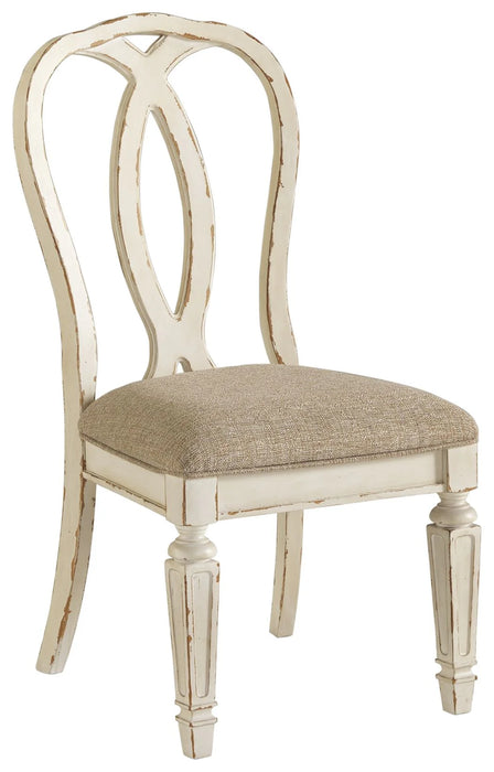 Realyn - Dining UPH Side Chair 1 Chair only - Ribbonback - Chipped White