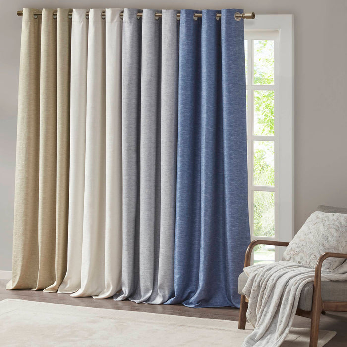 Como - 84" Tonal Printed Total Blackout Window Panel Pair - Taupe - Simple Home Plus