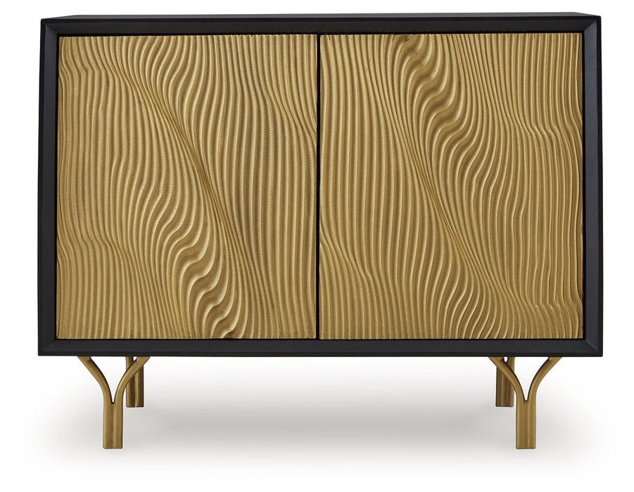 Tayner - Black / Gold Finish - Accent Cabinet - Simple Home Plus